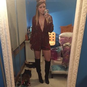 Ecoté Maroon Floral Romper